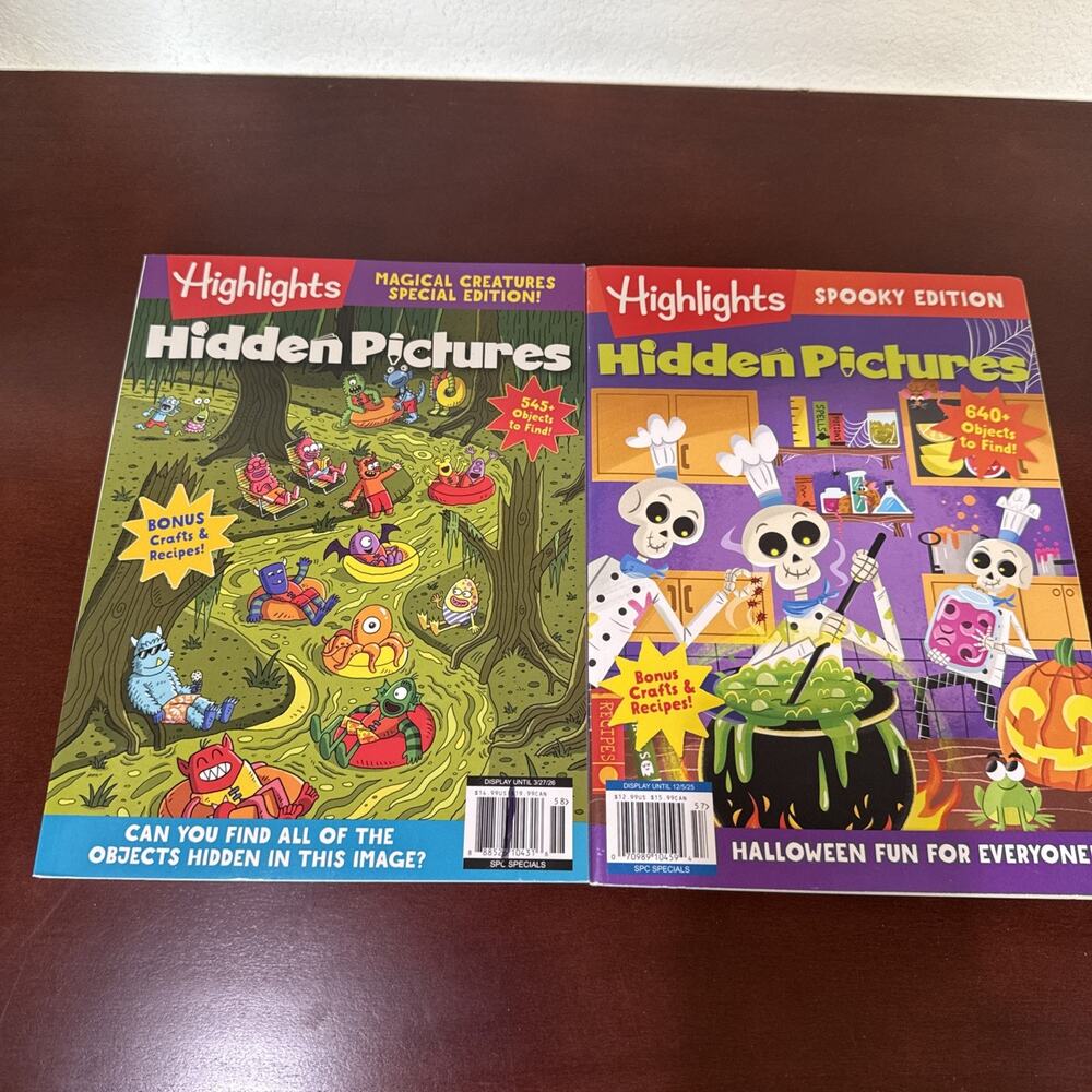 Highlights Hidden Pictures Book Spooky and Magical Creatures Editions Lot 2 NEW